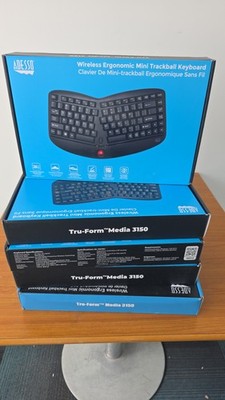 Adesso Tru-Form Media 3150 - 2,4 GHz Wireless Ergo Trackball Tastatur Mini Wi...