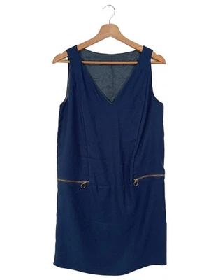 ZARA BASIC Schlauchkleid Damen Kleid Gr. DE 34 blau Business-Look - Bild 1 von 4
