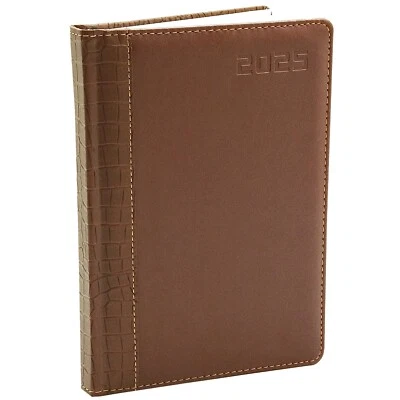 KAMBER OFFICE Buchkalender 2025 A5 1 Tag 1 Seite Lederoptik Kalenderbuch DIN A5 Chefplaner Sn