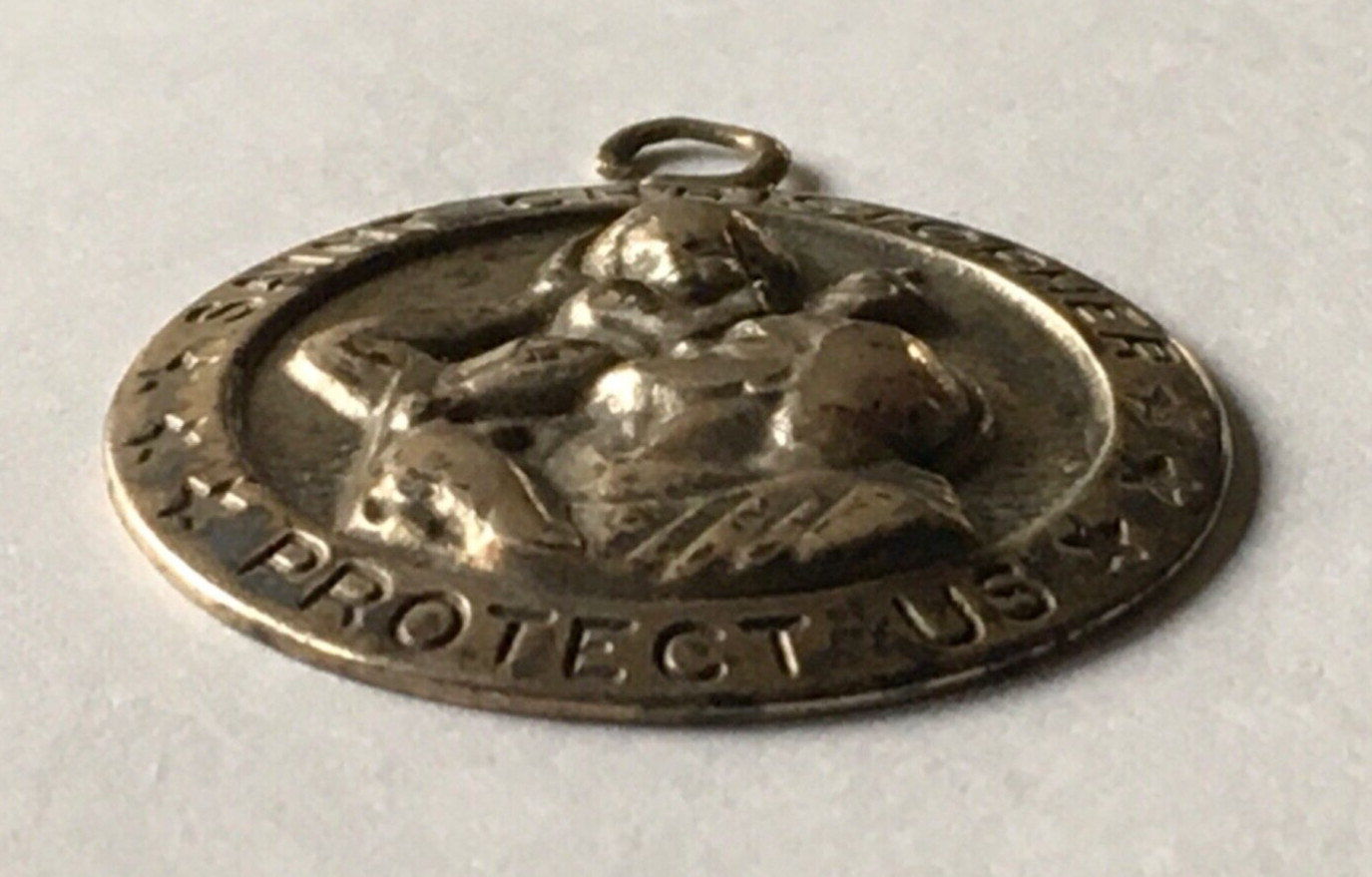 Vtg Solid Sterling Silver Saint Christopher Charm… - image 9