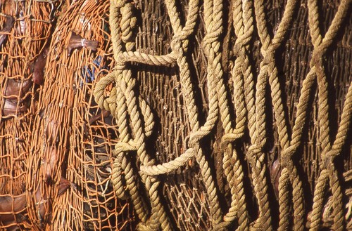 35 MM Color Slides Pro Photo Abstract Art Nautical Fishing Nets Rope 1986 #32