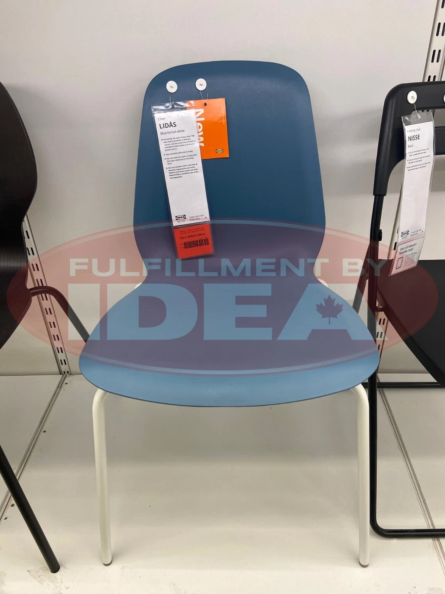 Brand New IKEA LIDAS Blue Sefast White Dining Chair 994.813.97 eBay