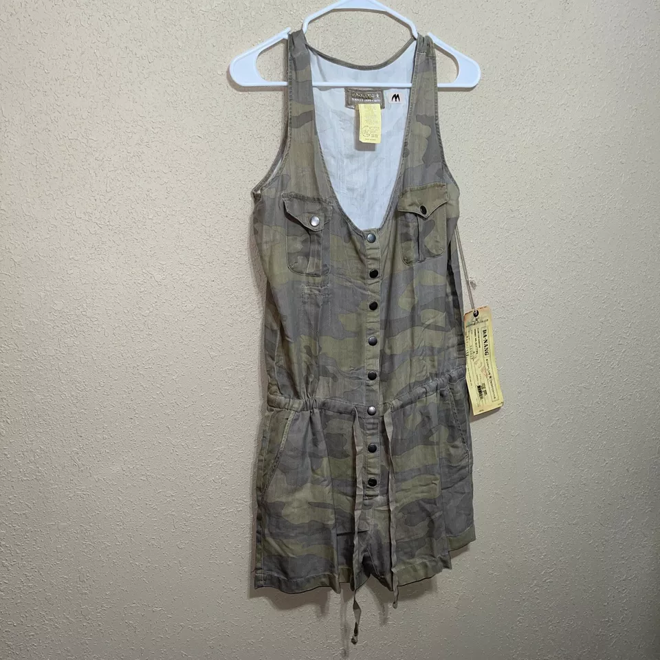 Mameluco sin mangas Da-Nang 100 % seda estampado camuflaje talla M NUEVO Foto 3 de 4