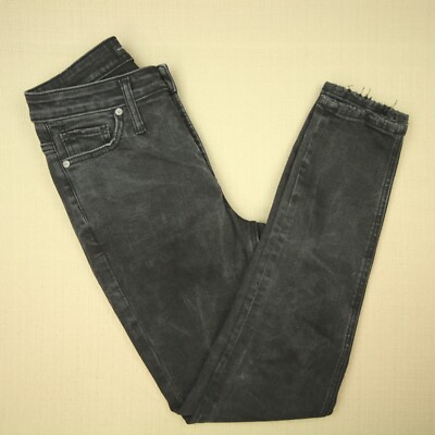 Silver Jeans High Note Skinny Women's Size 25 X 27 Mid Rise Washed Black Denim