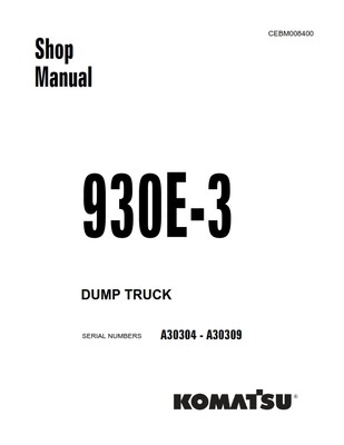 KOMATSU 930E-3 MULDENKIPPER WERKSTATT WERKSTATTHANDBUCH NACHDRUCK KAMMGEBUNDEN