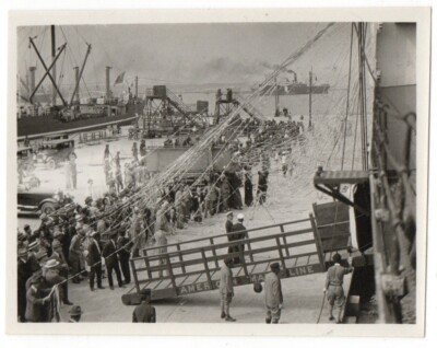 Foto Schnappschuss um 1933 Feier Dampfer Le Champlain boat USA Boote