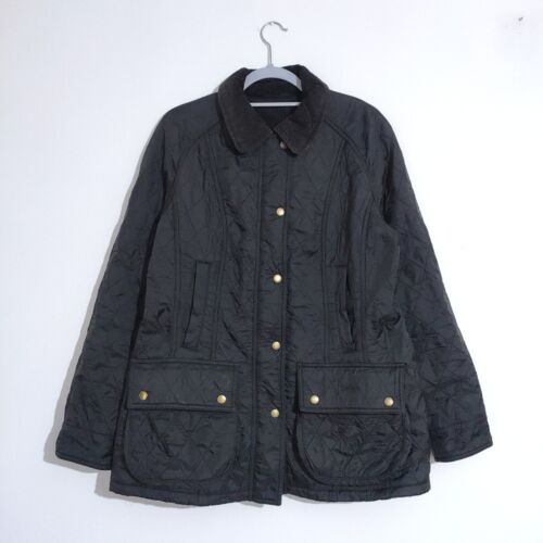 Barbour Beadnell Polarquilt Jacket UK Ladies Size 14 XL Black Lightweight