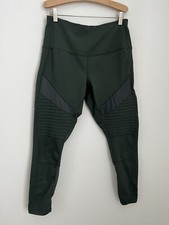 Zella Size Large Olive Green Ribbed Moto Leggings