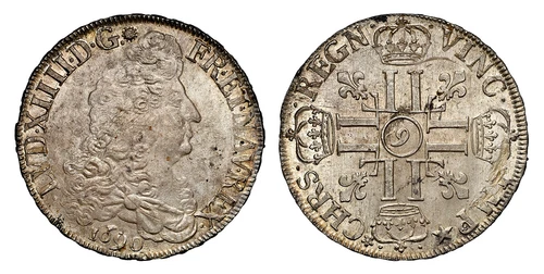 FRANCE. Louis XIV. (King, 1643-1715). 1690-"9" AR Ecu. NGC MS63. Dav.-3811