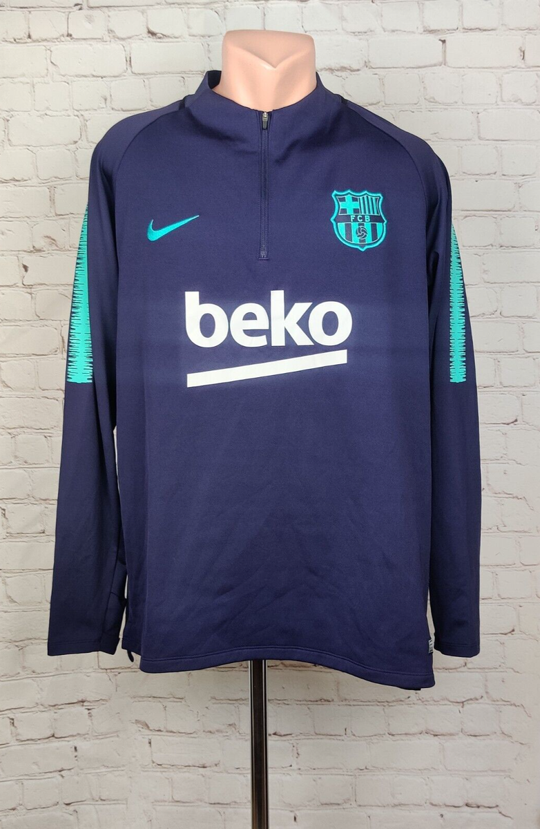 FC Barcelona Training Football 1/4 Zip Drill Top 2018 2019 Nike