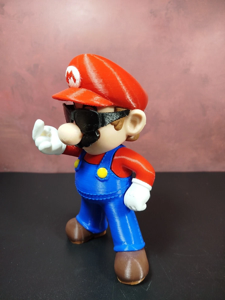 Figura de Mario Bros haciendo una Peineta " Fuck You " con gafas 17 cm