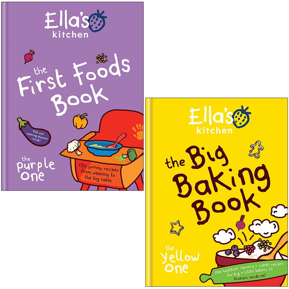 Ella's Kitchen 2 Books Collection Set (First Foods Book, Big Baking Book) HB NEW