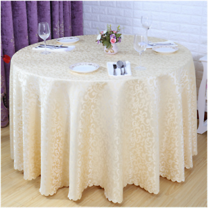 Jacquard Tablecloths Wedding Banquet Party Decoration Round White Table Overlays Nowa okazja