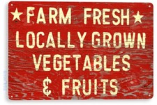 TIN SIGN Fresh Fruits Vegetables Metal D cor Wall Art Store Kitchen Bar A394