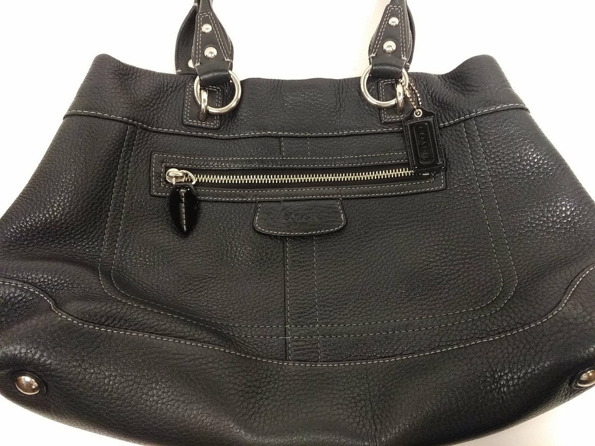 COACH 黒レザー トートバッグ 美品】オールドコーチ レザー トートバッグ ブラック 黒 レザー