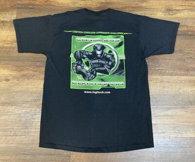 VTG 2000s Logitech Expo 2005 Promo Electronic T-shirt Rare Size L