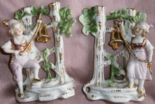2 Vases Soliflores doubles Porcelaine - GERMANY - " Les Sonneurs de Cloches " - Imagen 1 de 11