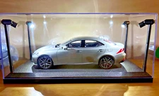 Car Display Case 1/18 Matchbox Model Toy Diecast Cabinet Acrylic USB LED Light