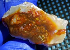 FIRE AGATE - FINE COLORS GEMSTONE - UNFINISHED 119CT. - SEE THE VIDEO