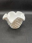 Fenton White Hobnail Milk Glass Star Shaped Small 2-3/4” Vase Vintage
