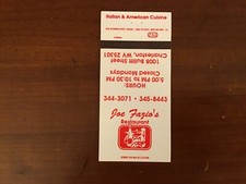 Joe Fazios Restaurant, Charleston, West Virginia Matchbook Cover