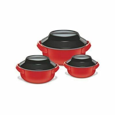 Milton Micro Safe Insulated Casserole 415ml,820ml,465ml Set Of