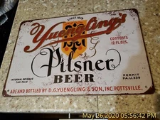 Yuengling Tin Sign Yuengling Beer Sign Metal Art Pilsner Mancave Garage Door 
