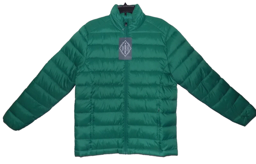 NEW! St John's Bay Light Puffer Jacket Green Warm Men's Size L Nylon Zip - Picture 2 of 12