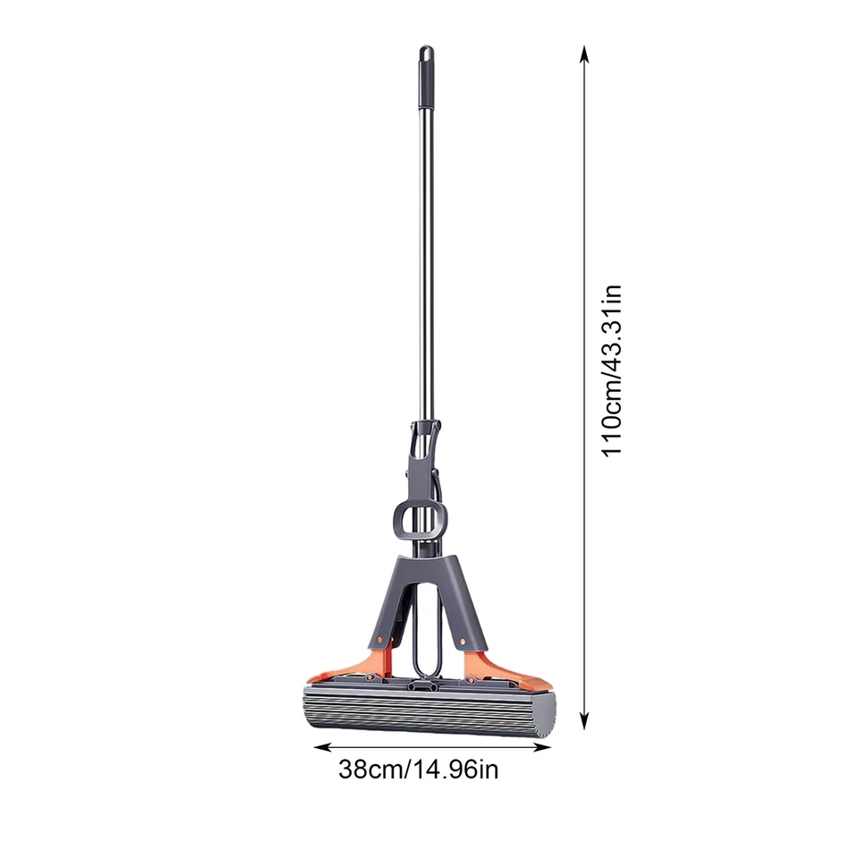 Fregona de rodillos de piso PVA esponja con mango ajustable limpieza de pisos Foto 4 de 4