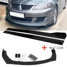 For Mitsubishi Lancer Front Bumper Lip Spoiler Splitter 86.6"Side Skirt Body Kit