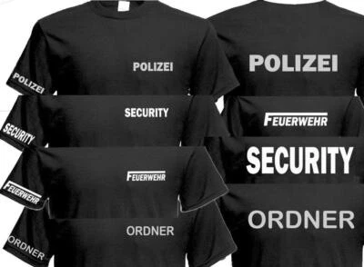 MARKENLOS Security Polizei Ordner Feuerwehr Dea Textil Druck Bügelbild Textiltransfers