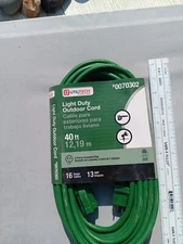 40 Ft. 16/3 SJTW Outdoor Light-Duty Extension Cord Green Color