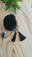Handmade Resin Letter Keychain With Pom-pom -  J  Initial With Name Personalized