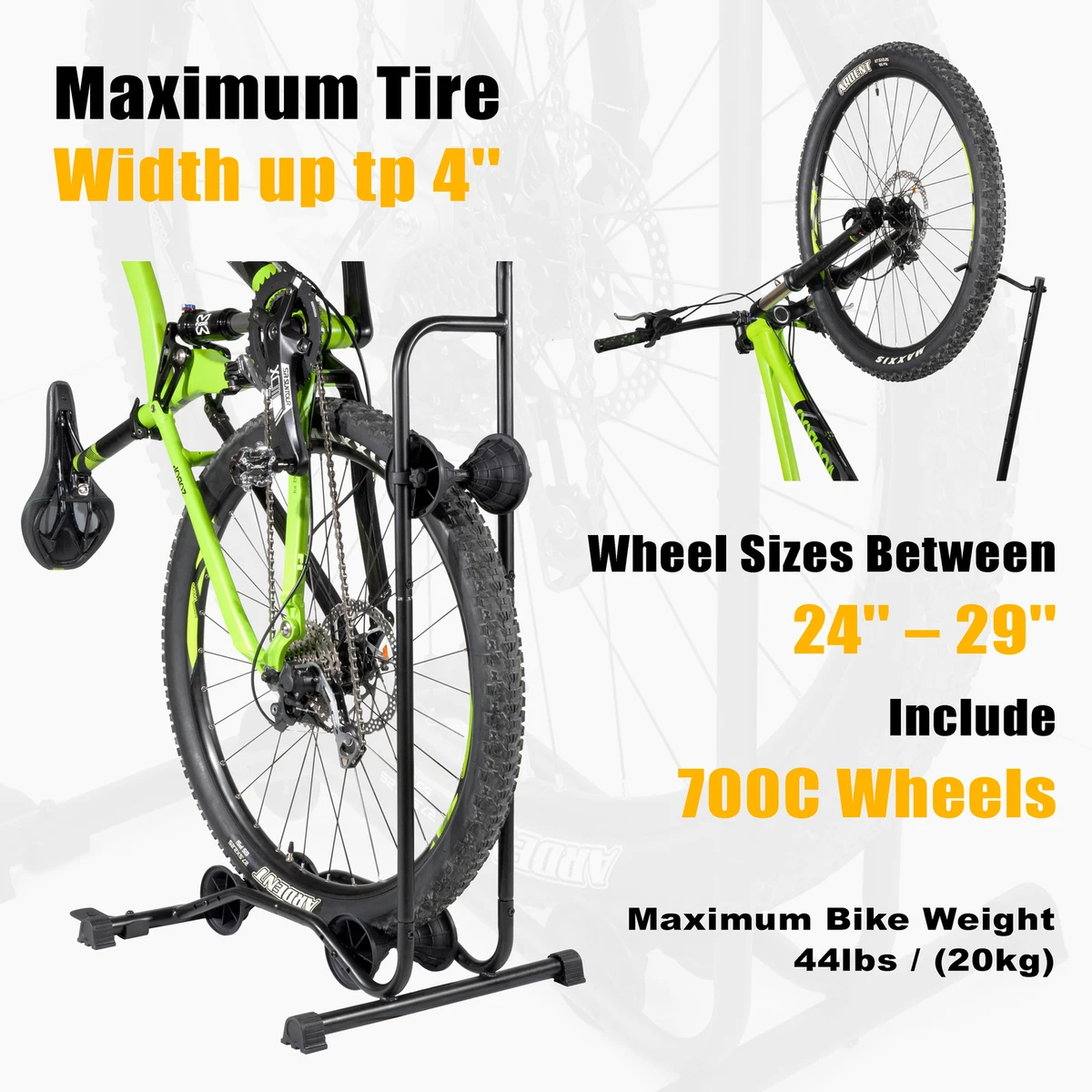 CyclingDeal Upright Bicycle Stand Parking Rack for Fat Bikes MTB Road Bikes