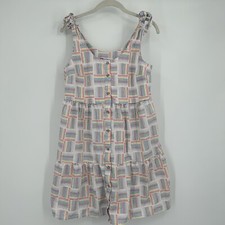 Target Pride Dress Womens Small Linen Blend Tie Shoulder Rainbow Button Month