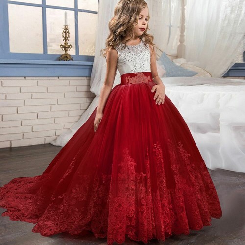 Girls fashion Princess Party Gown Girls Wedding Prom Kids Bridesmaid Dress** - Picture 2 of 16