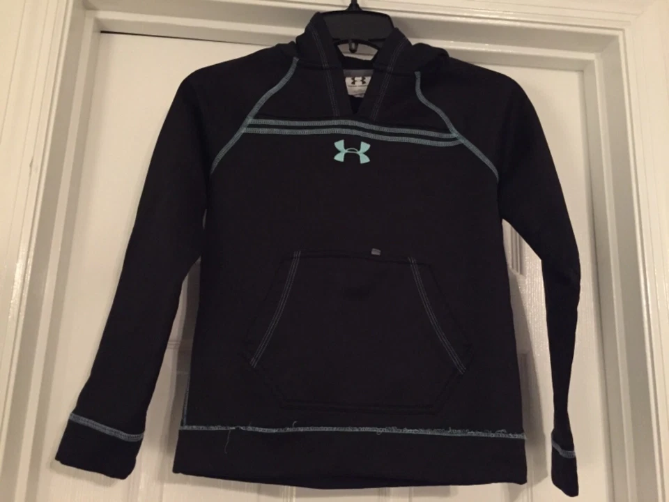Sudadera con Capucha Under Armour Talla Juvenil Mediana Niñas Negra Azul Foto 3 de 4
