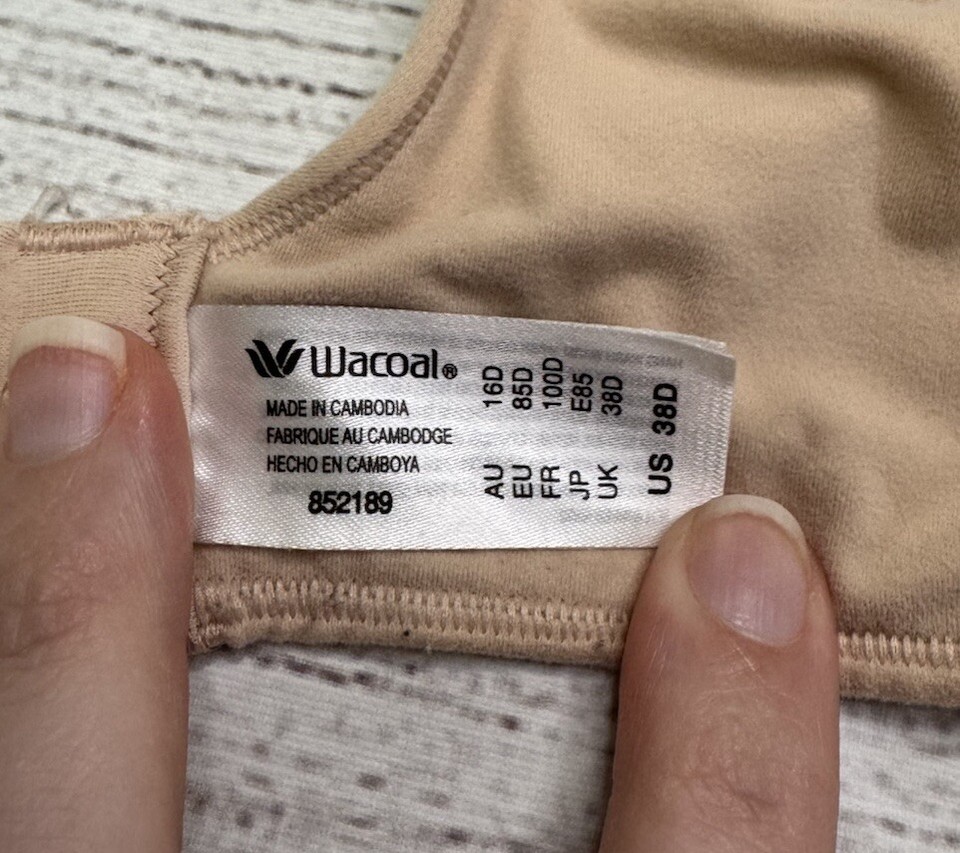 Wacoal Bra 38D TShirt Bra 852189 How Perfect Wireless Bra Lined Nude