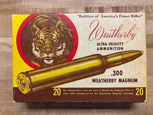 Weatherby 300 Magnum “Tiger” Vintage Empty Ammo Box