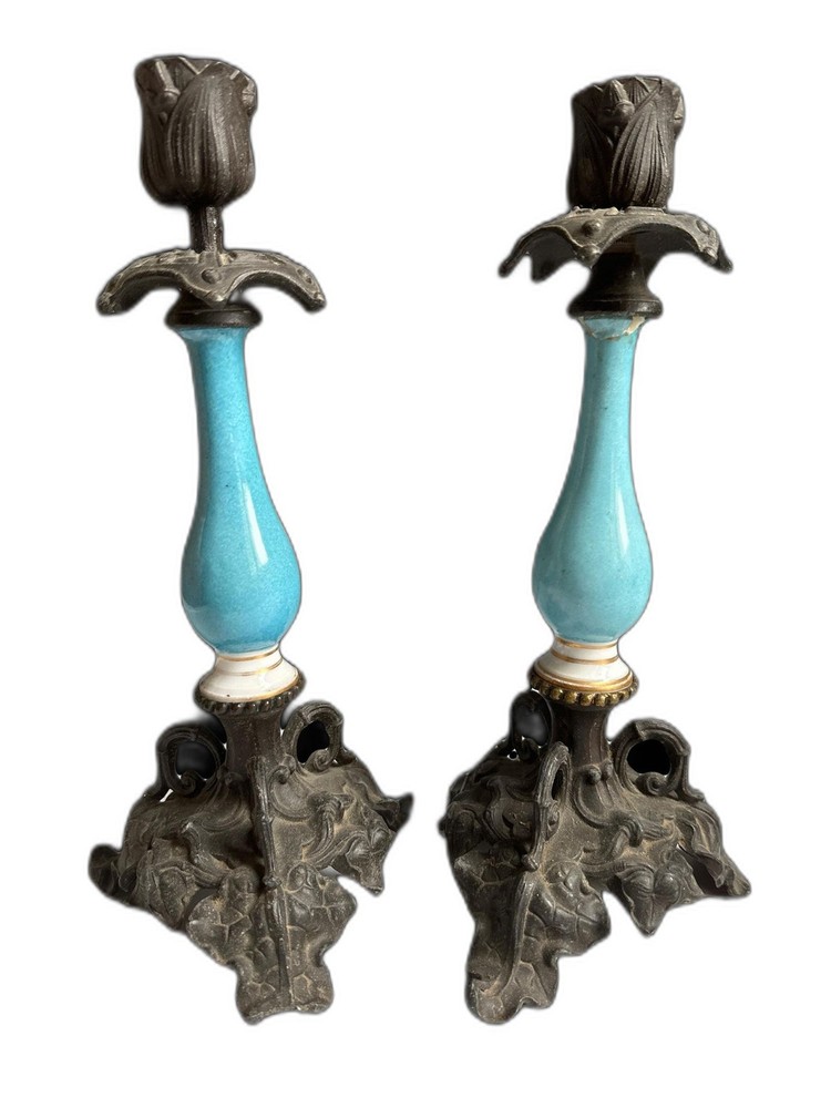 French Cast Iron Candle Holders - Thumbnail 4