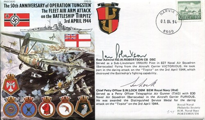 #ad Admiral Ian Robertson HMS Victorious S. W. Lock WWII War Signed Autograph $29.99