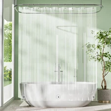 Amazer Long Shower Curtain Liner with Magnets, 72 x 78 Plastic Clear Shower