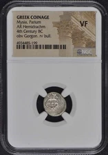 4th Century BC Mysia Parium AR Hemidrachnm NGC VF25