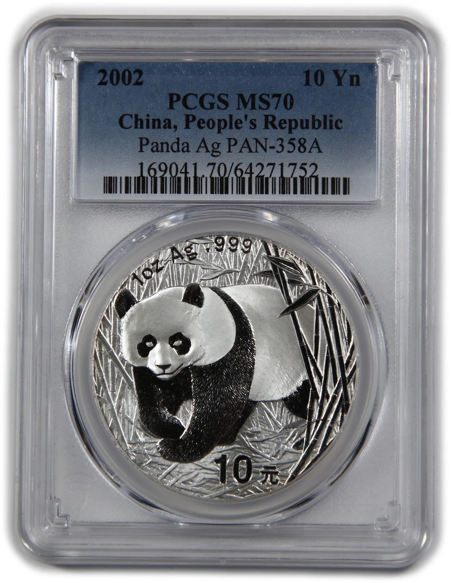 PCGS Certified Chinese Panda MS 70 Silver Bullion Coins for sale