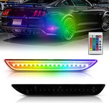 For Ford Mustang 15-23 Rgb Rear Fender Bumper Led Side Marker Lights Smoked Lens
