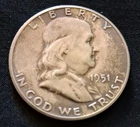 1951s Franklin Half Dollar, 90% Silver
