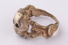Skull ring bones Snake Size US 10 Antique amulet protecting against death signet — photo 4