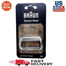 Braun Series 9 Pro 94M Replacement Shaver Head, Silver, Brand New Sealed