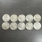 Lot of 10 Morgan Silver Dollars 90% Silver Various Dates