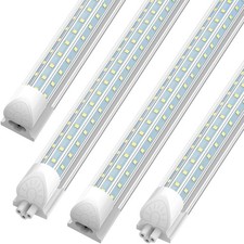 8FT LED Shop Light 90W 11700LM Super Bright 6000K D-Shape Linkable 4-Pack Garage